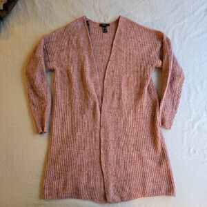 Forever 21 Dusty Rose Pink XS Open Front Cardigan Knit Duster
